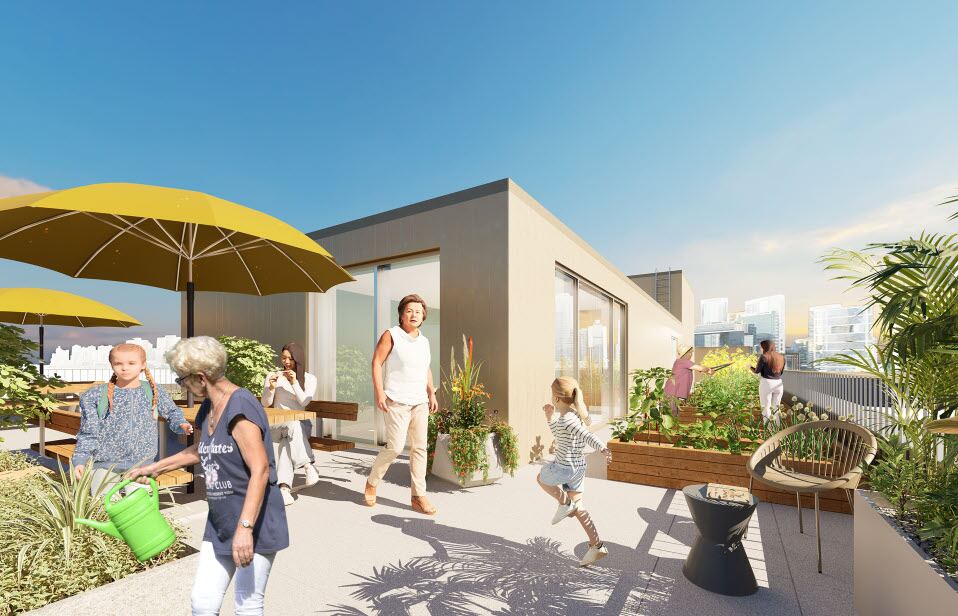 Pour faire face à la crise du logement, la Caisse d'économie solidaire a notamment financé la construction de 96 nouveaux logements destinés aux femmes seules et cheffes de famille monoparentale pour le Y des femmes de Montréal.